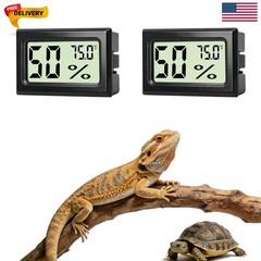 2PCS Reptile Thermometer and Hygrometer Gauge Adhesive Digital Terrarium Hygr…