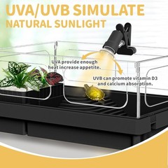 Reptile Heat Lamp, Turtle Lamp with 50W UVA/UVB Turtle Light Bulb, 360°Rotata…