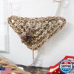Oooct Hermit Crab Climbing Toys, Seagrass Mat Lizard Hammock with Suction Cup
