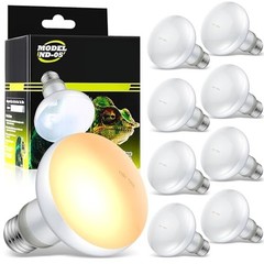 8 Pcs 100W Reptile Heat Lamp Bulbs – UVA Basking Light for Bearded Dragons, Turt