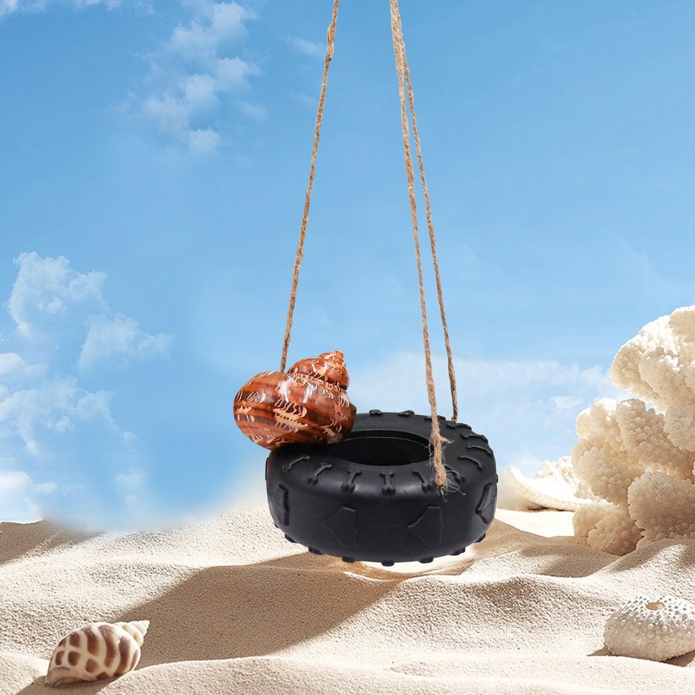 3.7 Inch Hermit Crab Tire Swing Toy Climbing Reptile Tank Decoration Decor