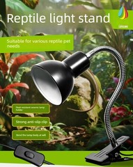 Adjustable Reptile Basking Light Stand for UVA UVB Heating Bulbs Turtle Lizard