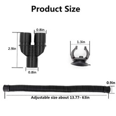 Eadabok Reptile Fogger Extension Tube, Accessories of Black