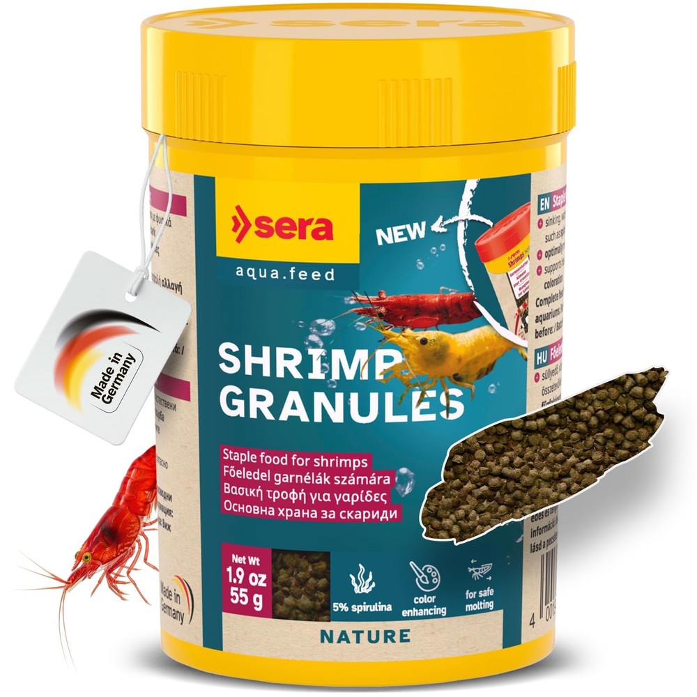 Shrimp Granules, 1.9 oz I Premium Shrimp Food with spirulina & Alder Cones | …