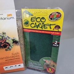 Zoo Med Eco Earth Compressed Coconut Fiber 3 pack, Carpet, Sphagnum Moss, Dish