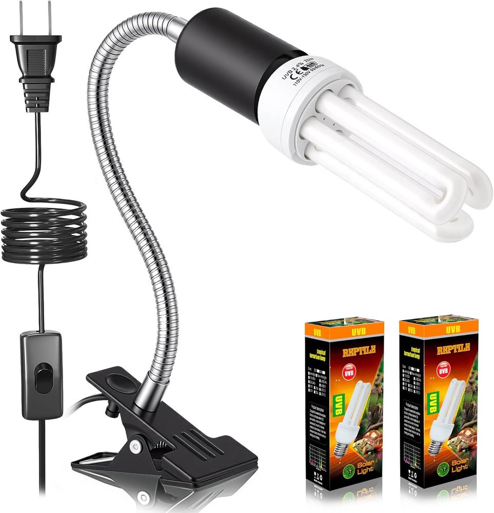 Bird Cage UVB Light Combo Kit, Avian Sun Lamp 2.4% UVB UVA 20W Compact Fluoresce