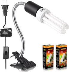 Bird Cage UVB Light Combo Kit, Avian Sun Lamp 2.4% UVB UVA 20W Compact Fluoresce