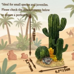 Cactus Leopard Gecko Reptile Décor Hide Geckos Bearded Dragon ​Decoration She…