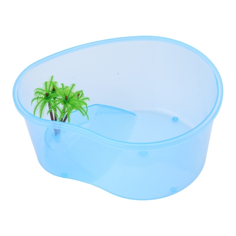 Plastics Reptile Terrarium with Basking Island Green Plant Great Gift for Kids