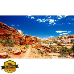 Riivvdise 48x24in Blue Desert Rock Reptile Tank Background