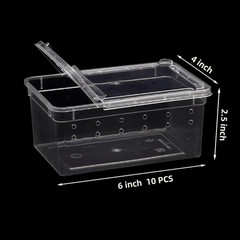 10 Pcs Reptile Feeding Boxs, Plastic Spider Terrariums Breeding Box Feeder