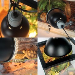 5.5 Inch Deep Dome Reptile Heat Lamp Fixture for UVB UVA Basking Light Tank