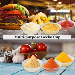SunGrow Reusable Gecko Food & Water Cups, 100 Pcs, 1 oz. Recyclable Clear