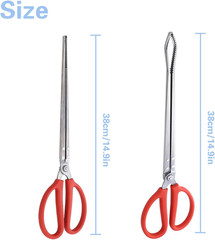 2 PCS Snake Feeding Tongs 15 Inch Extra Long Stainless Steel Reptile Feeding Ton