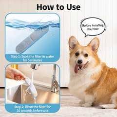 8-Pack Replacement Filters & Sponges Only for WF400 Pet Water Fountain, Desig…
