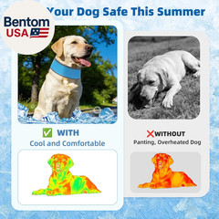 Dog Cooling Bandana, Reflective Instant Chill Ice Cool Neck Wrap, Breathable Dog