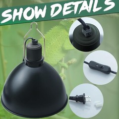 LUCKY HERP Aluminum 8.1″ Dome Reptile Light Fixture for UVB, Basking Heat Bulbs