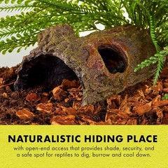 Naturalistic Bark Bends Hideout for Reptiles – 8.3″W x 3.6″H Plastic Design