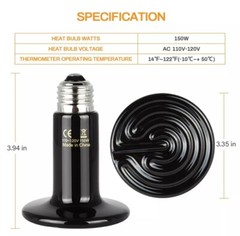 New-110/120v 150W Heat Lamp Reptile Heat Emitter Bulb.No Light .