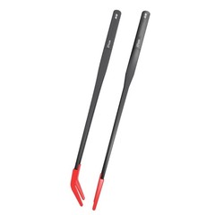 Ergonomic Pair of Curved Straight Tip Feeding Tongs for Reptile Care Maintenance