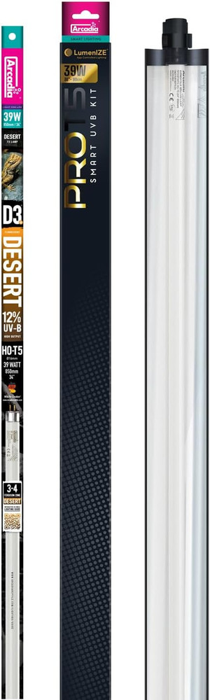 Lumenize Prot5 Reptile Light Fixture Kit 36″ Long 39 Watts 12% UVB Desert – Smar