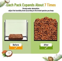 Riare 6 Pack Natural Coconut Chip Substrate for Reptiles- Compressed 6