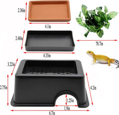 Reptile Hide Box Gecko Hideout Cave with Sink Humidifier Lizards
