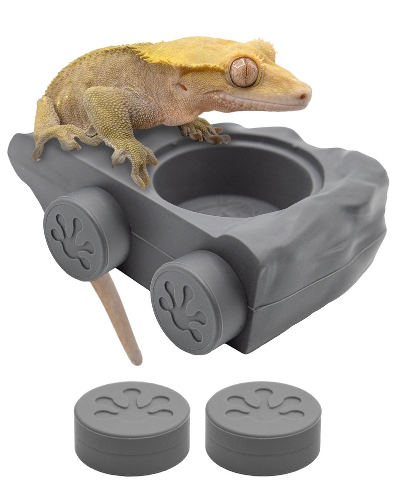 Silicone Gecko Feeding Ledge – Magnetic Mini Food Dish for Reptile Tank – 4.1…