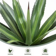 2.6FT Artificial Spiked Agave Plants Tall,32″Fake Silk UV Resistant Plants wi…