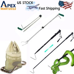 47” Heavy Duty Snake Tongs & 57″ Hook & Bag Grabber Stick Reptile Handling Tool