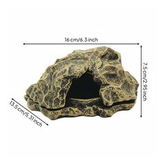 Pet Rock Hide Easy to Clean Fake Stone Hideout Stable Base for Aquatic Habitat