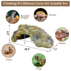 Hamiledyi Reptile Hides Large Simulation Rock Reptile Cave Hideouts Terrarium…