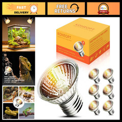 6-Pack 25W UVA Reptile Heat Bulbs for Terrariums, Cages & Amphibians, E26 Fit