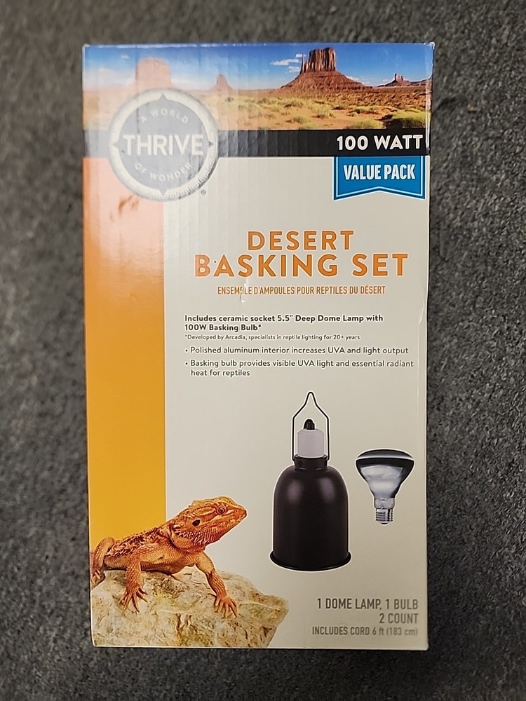 Thrive Reptile Pet Desert Basking Dome and Bulb Set 100 Watt