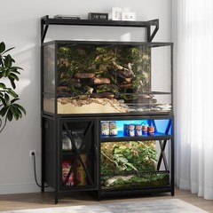 40-120 Gallon Reptile Tank Stand with Power Outlet 48″ X 69″ Terrarium Enclosure