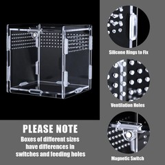 Jumping Spider Tarantula Enclosure Reptile Hermit Crab Tank 3.5×3.5×3.7 Inch