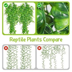 Reptile Plants Tank Habitat Decorations 2 Pcs Artificial Leaves Habitat Decor…
