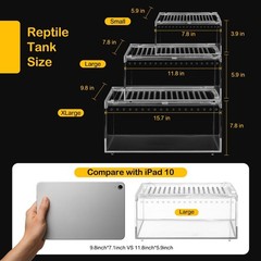Large Escape Proof Reptile Tank with Magnetic Lid | Easy Clean Tarantula & Frog