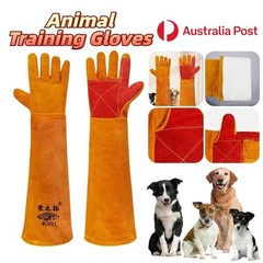 ROTOSAFETY Animal Training Anti-Bite Gloves Scratch Cowhide Dogs Cat Bird Snake