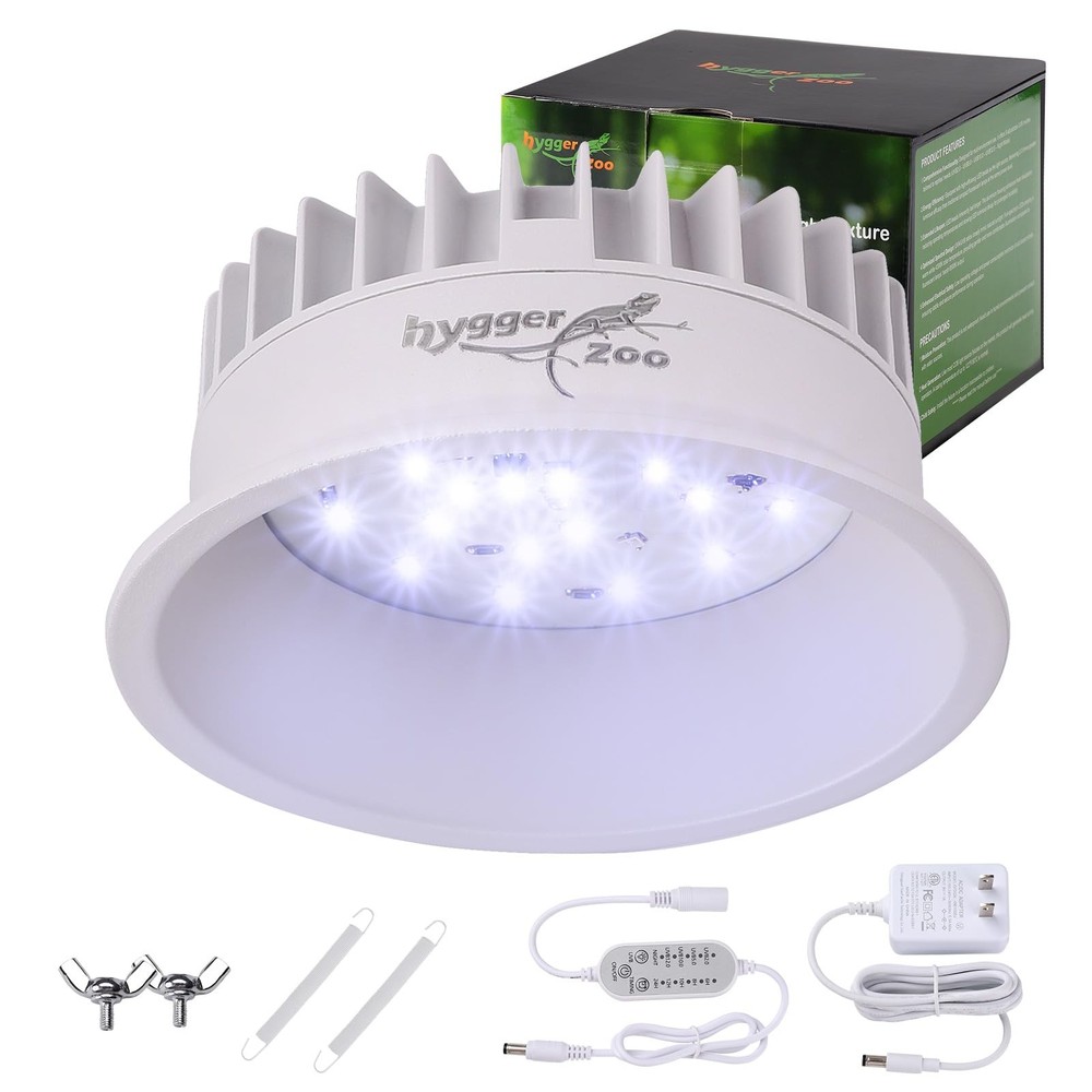 UVB Light for Reptiles, UVA UVB Reptile Light Fixture with Timer LED UVB Bulb