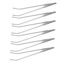 6Pcs Silver Stainless Steel Aquarium Plant Tweezers Round Nose Feeding Tool
