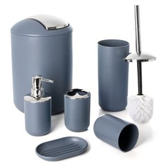 Moss & Stone 6 pcs Bathroom Accessories Set, Bathroom Decor Sets Includes Soa…