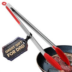 17.3″ Extra Long Tongs with Silicone Tip & Stainless Steel Frame — BBQ Ton
