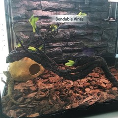 Reptile Plants Plastic Jungle Vines Branches Terrarium Plant for Bearded Dragon