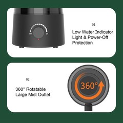 2.5L Reptile Fogger Mister Humidifier With Integrated Tank, Digital Timer