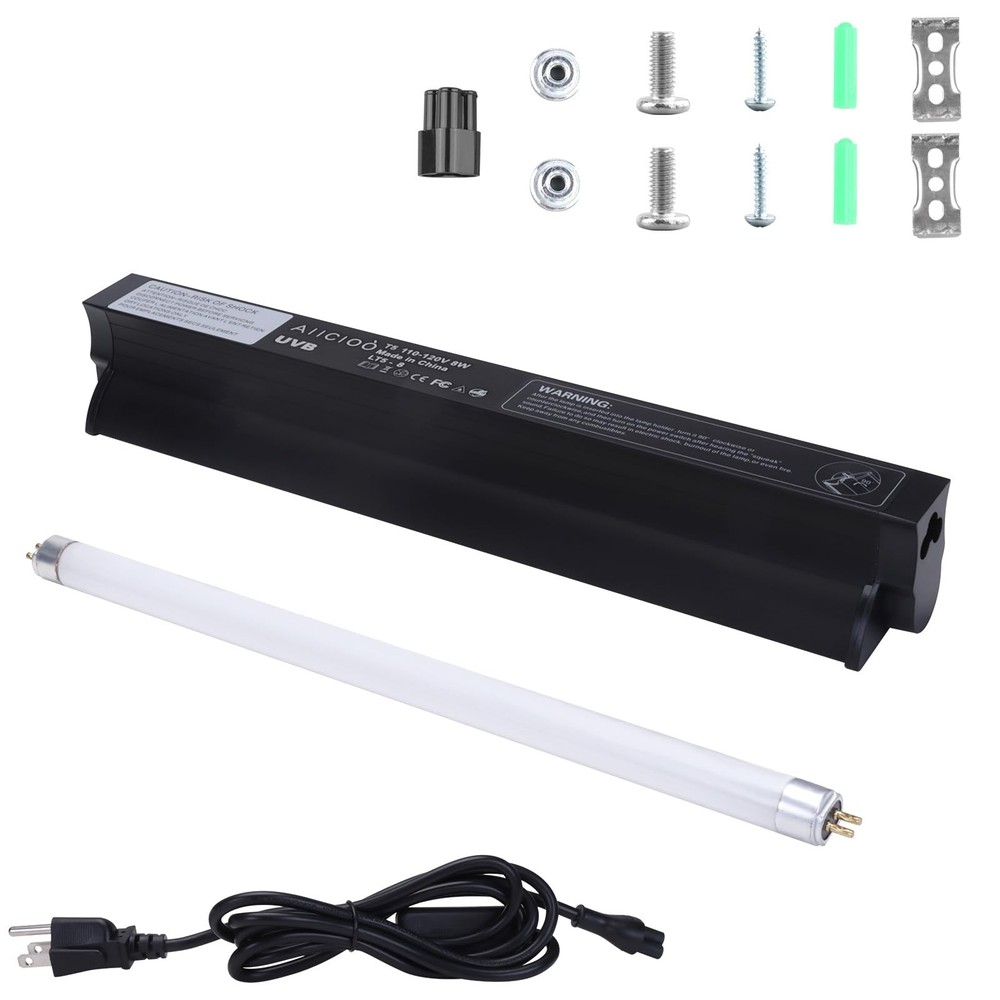 Aiicioo T5 HO UVB Reptile Light Fixture 5.0 8W Light Combo Kit 12 Inch Light …
