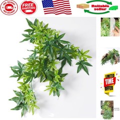 Easy-Install 12-Inch Silk Reptile Plant with Suction Cup for Habitat Decoration