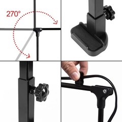 Reptile Dual Lamp Stand Adjustable Light Holder Lamp Hanging Bracket Metal Suppo