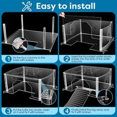Extra Large Turtle Topper Basking Platform for Aquatic Turtles 40B/75G, Above…