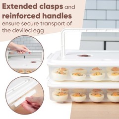 77L Deviled Egg Containers with Lid, (Set of 2), Plastic Deviled Egg Carrier …
